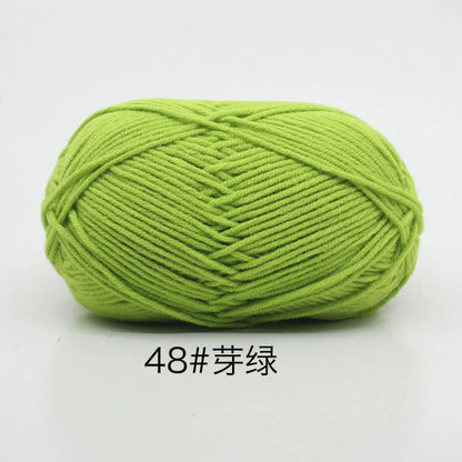 40-50g/Set 4ply Milk Cotton(80%) Knitting Yarn Needlework Dyed Lanas For Crochet Craft Sweater Hat Dolls At Low Price - imag…