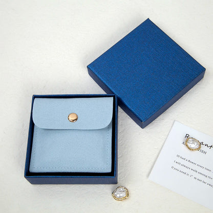 24/50/100Set Personalized Logo 9x9x3cm Jewelry Paper Box With 8x8cm Microfiber Snap Bag Jewellery Earrings Rings Brooch Boxe…