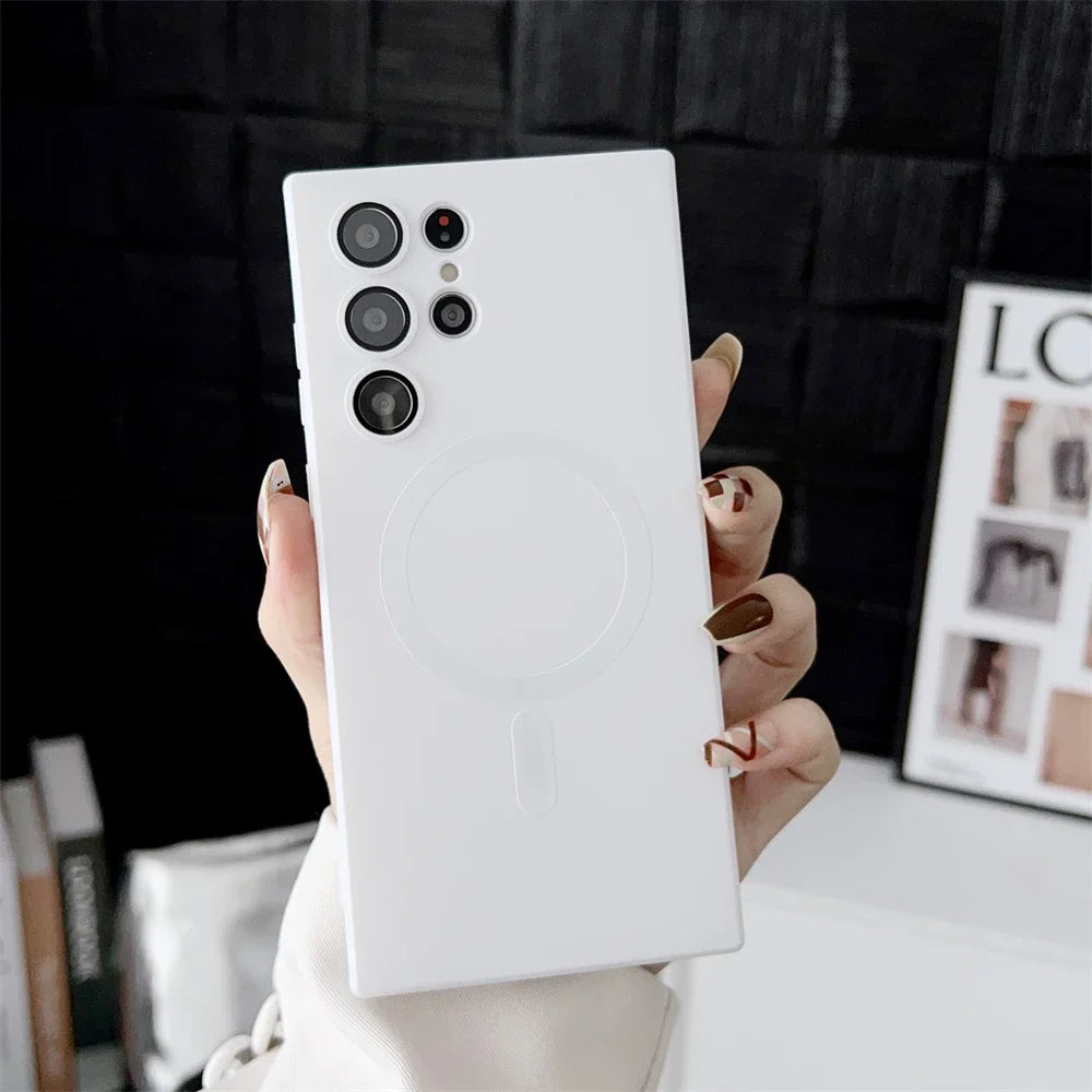Luxury Matte Magnetic Case for Samsung S25 S24 S23 S22 Ultra S21 S20 Plus Capa for Samsung Note 20 Ultra Magsafe Phone Cover…