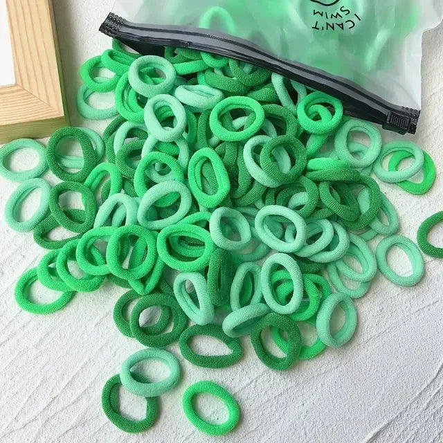 50/100Pcs Colorful Basic Nylon Ealstic Hair Ties for Girls Ponytail Hold Scrunchie Rubber Band Kid Fashion Hair Accessories…