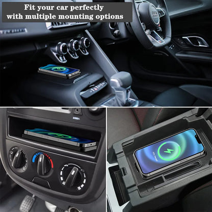 Car Wireless Charger for Iphone 16 15 15 Pro Max 14 13 12 X Samsung S24 S23 Wireless Car Charger Silicone Pad Stand Fast Cha…