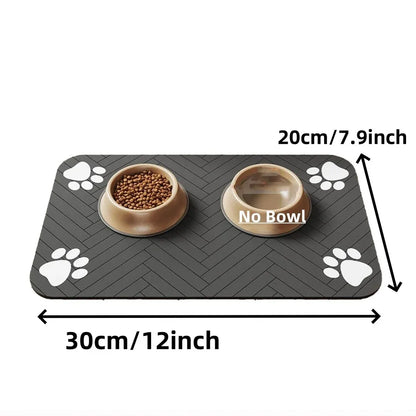Pet Feeding Mat-Absorbent Pet Placemat Rubber Backing Quick Dry Water Mat for Dog Cat for Food and Water Bowl with Waterproo…