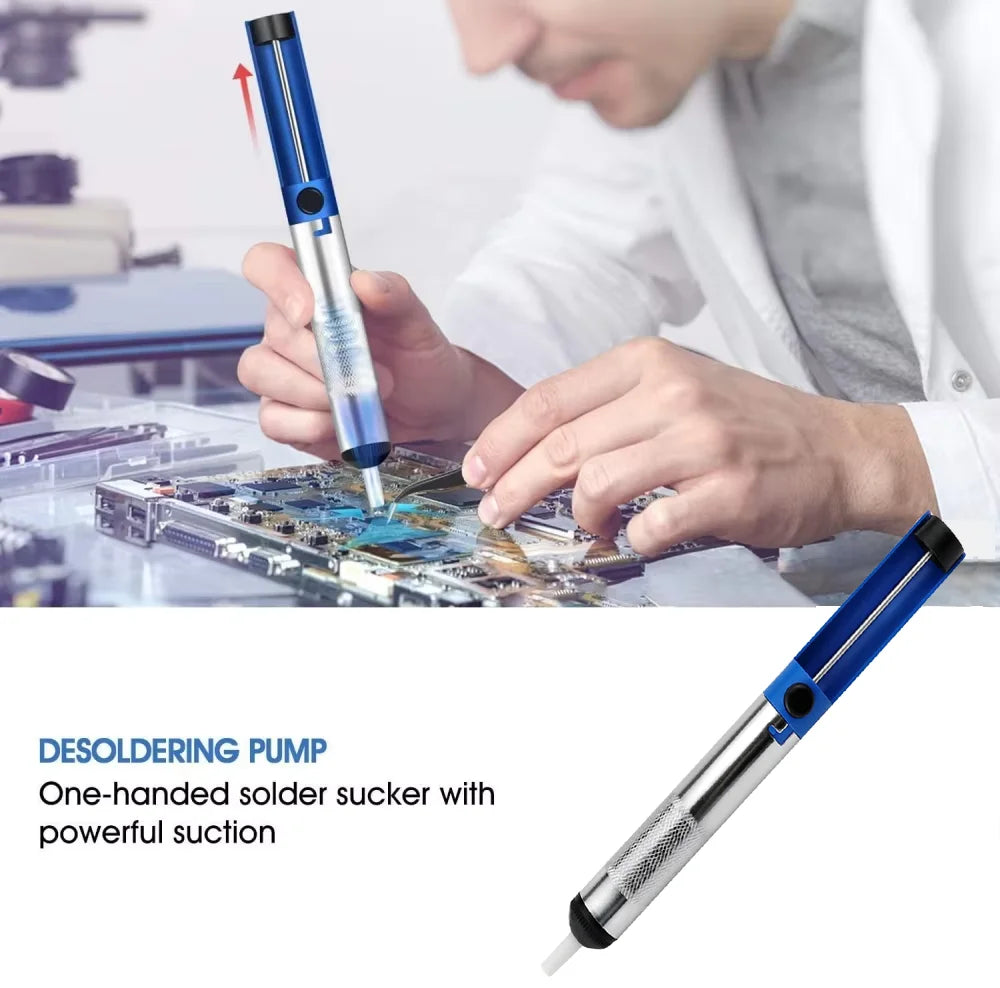 Aluminum Metal Desoldering Pump Suction Tin Gun Soldering Sucker Pen Removal Vacuum Desoldering Pump Tool - image 2