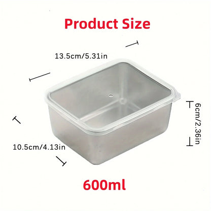6-Piece Stainless Steel Food Storage Containers Set With Lids - Leakproof, Stackable & Reusable For Camping, Picnics, School…