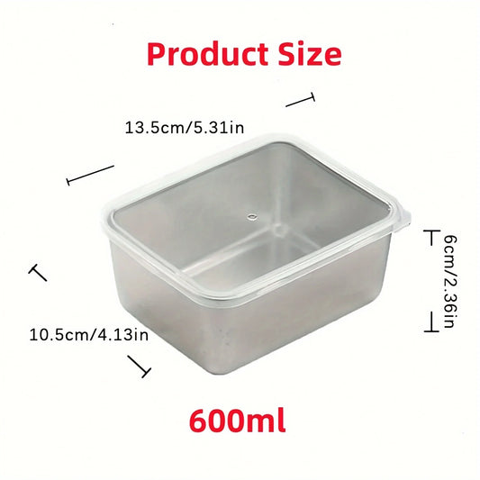 6-Piece Stainless Steel Food Storage Containers Set With Lids - Leakproof, Stackable & Reusable For Camping, Picnics, School…