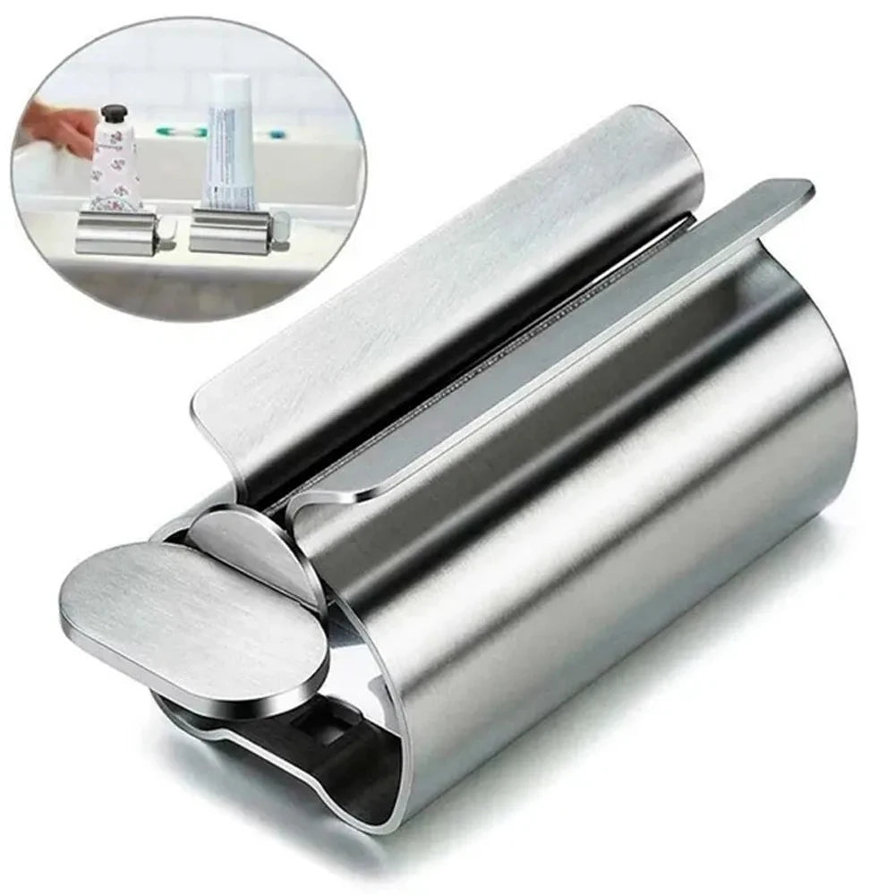 Bathroom Accessories Toothpaste Squeezer Tube Roller Stainless Steel Wringer Roller Rotate Dispenser for Ointments Cosmetics