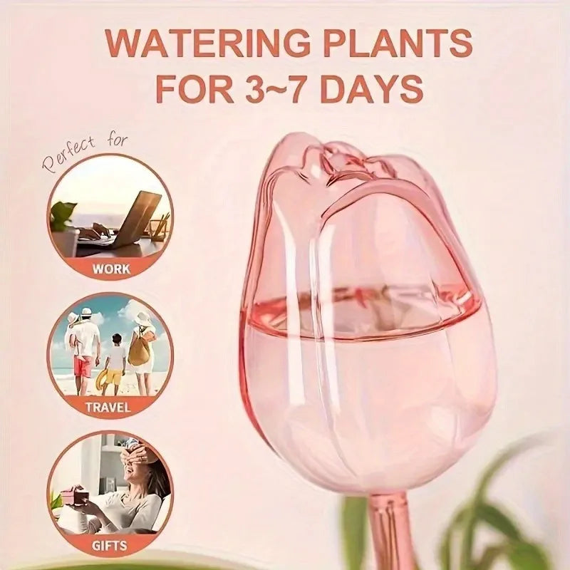 Pink Tulip Plant Watering Balls, Suitable for Indoor and Outdoor Plants, Automatic Plant Drippers, and Automatic Watering -…