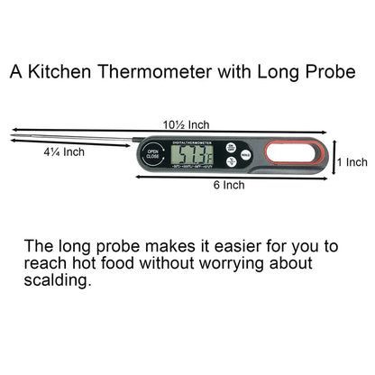 1 piece Digital Meat Thermometer Cooking Food Kitchen BBQ Long Probe Water Milk Oil Liquid Oven Baking Digital Temperature M…