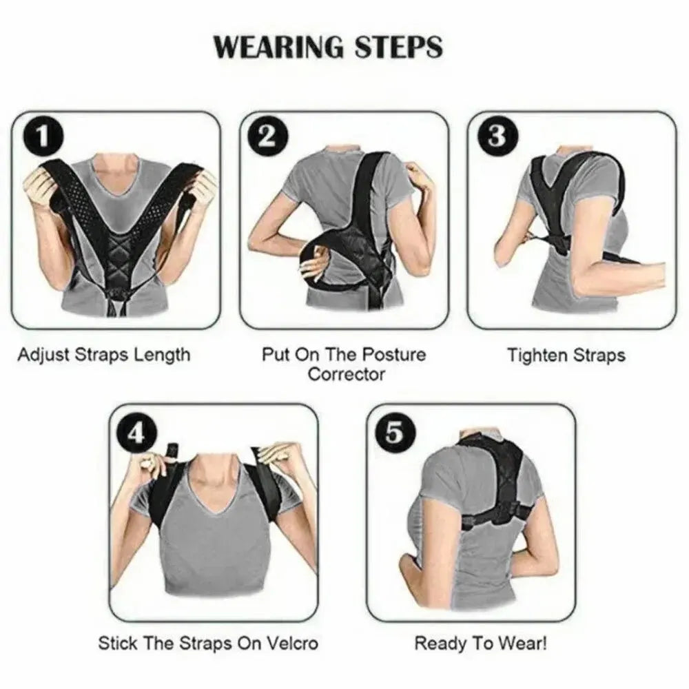 Back Posture Correction Belt Hunchback Prevention Correction of Sitting Posture Unisex Breathable Body Shaping - image 5