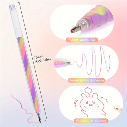 6pcs Glitter Gel Highlighter Pens Set - 1.2mm Vibrant Colors, Smooth Writing, Perfect for Journals, DIY Crafts, Greeting Car…