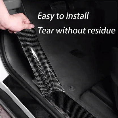 3D Nano Carbon Fiber Car Bumper Door Guard Protection Film 3m Car Door Sill Protector Sticker Black Waterproof Anti Scratch…