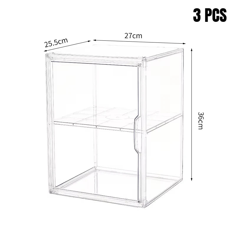 1/2/3/4PCS Acrylic Clear Display Storage Box for Fingures Foldable Display Case for Figurines Dolls Action Figure Organizer…
