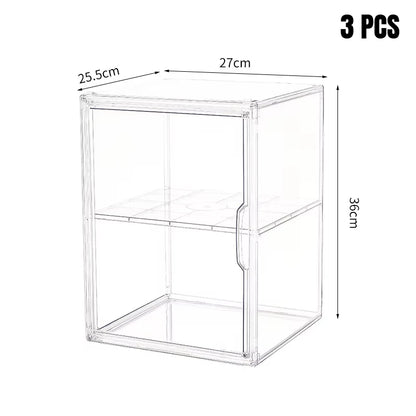 1/2/3/4PCS Acrylic Clear Display Storage Box for Fingures Foldable Display Case for Figurines Dolls Action Figure Organizer…