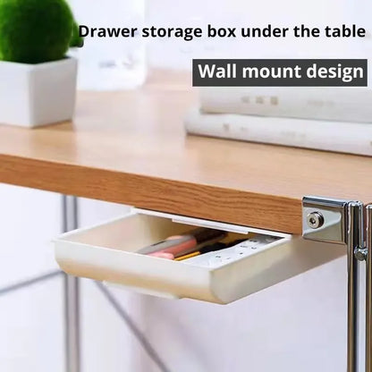 1PCS White SelfAdhesive Storage Drawer Box Makeup Pencil Tray Desk Hidden Under Stand Self-adhesive Under-drawer Storage Box…