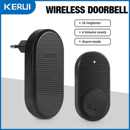 Fuers Wireless Doorbell Waterproof Button Welcome Chime Home Door Bell Intelligent 32 Songs Smart Melodies Alarm With Battery