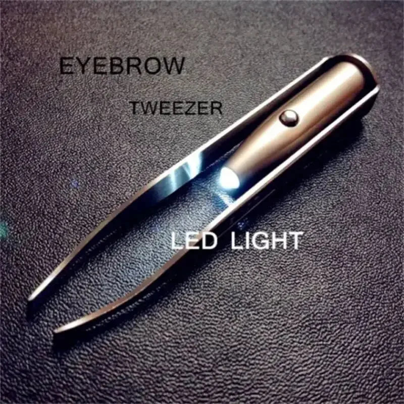 1PC Portable Stainless Steel Eyebrow Tweezer with Smart LED Light - Makeup Removal Tool - image 8