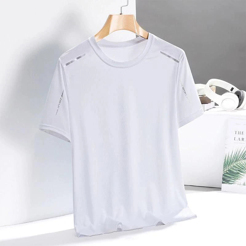 Ice Silk Running Shirts Men Loose Printing Short Sleeve Top Basketball Gym Sportswear For Male Fitness Workout Quick Dry Tee…