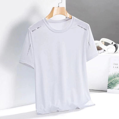 Ice Silk Running Shirts Men Loose Printing Short Sleeve Top Basketball Gym Sportswear For Male Fitness Workout Quick Dry Tee…