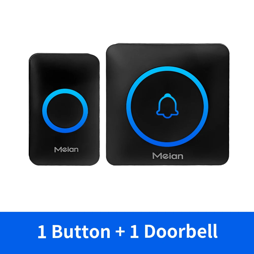 Meian Smart Home Doorbell Wireless Security Doorbell IP65 Waterproof Outdoor Door Bell 60 Songs 5 Volume Adjustable Chime Ki…