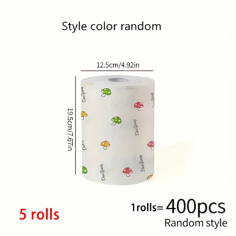 1 Roll (400 Sheets), Lazy Cloth, Disposable Kitchen Tissue, Washable Dry and Wet Dual-Use Towel, Dishcloth, Non Stick Oil Cl…
