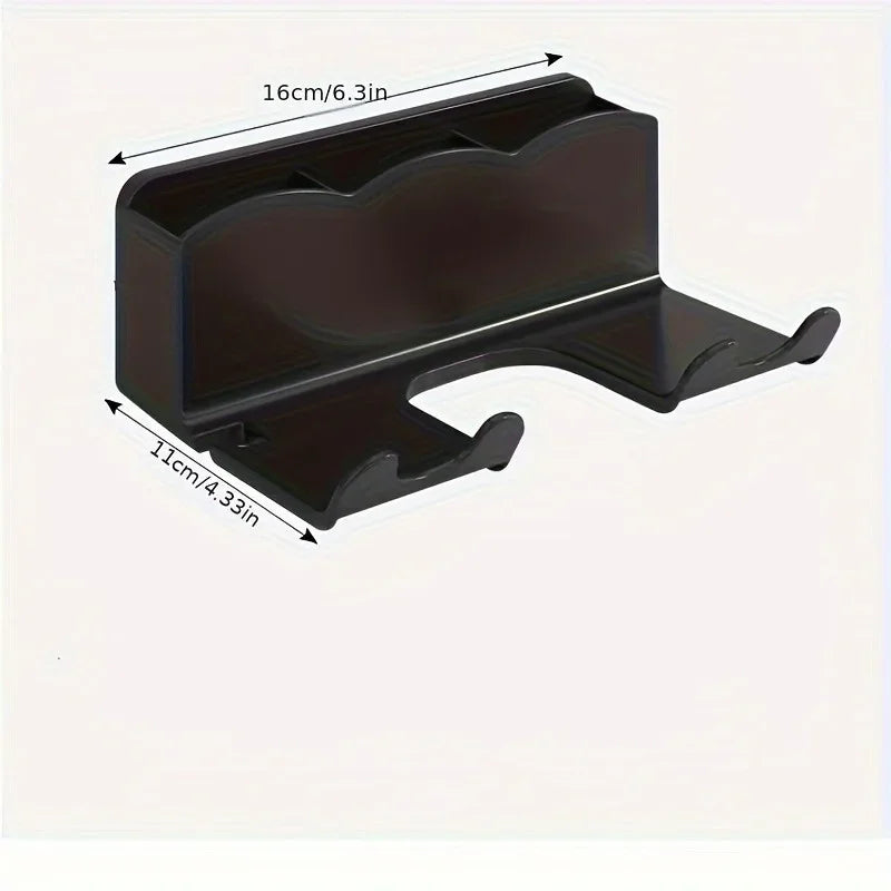 1pc Hair dryer storage rack, non perforated bathroom wall mounted bracket, bathroom air duct storage - image 3