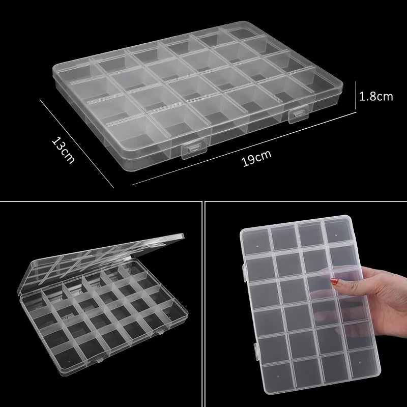 Transparent Plastic Storage Jewelry Box Compartment Adjustable Container For Beads Earring Box For Jewelry Rectangle Box Cas…