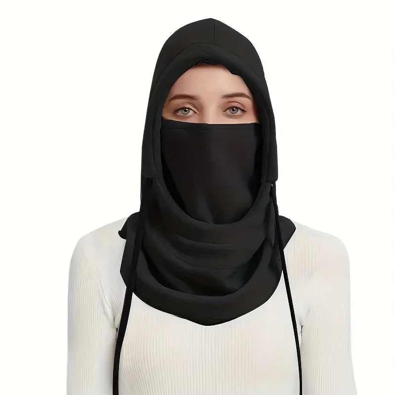 Unisex Winter Balaclava Knit Hood - Windproof Mask with Drawstring, Motorcycle Riding Headgea Warm Knitted Cap Cold Weather…