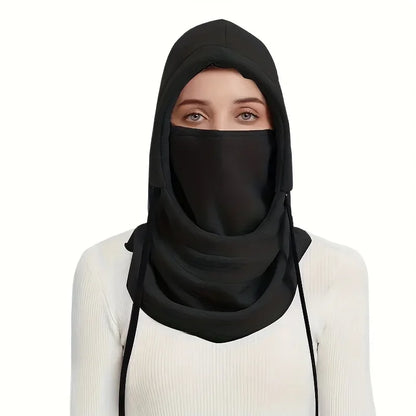 Unisex Winter Balaclava Knit Hood - Windproof Mask with Drawstring, Motorcycle Riding Headgea Warm Knitted Cap Cold Weather…