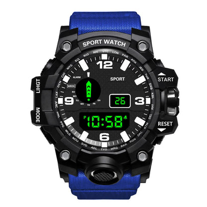 Fashion Men's Watch Sports Electronic Wristwatch Large dial Multifunctional Waterproof Luminous Alarm Kids Male's Military W…