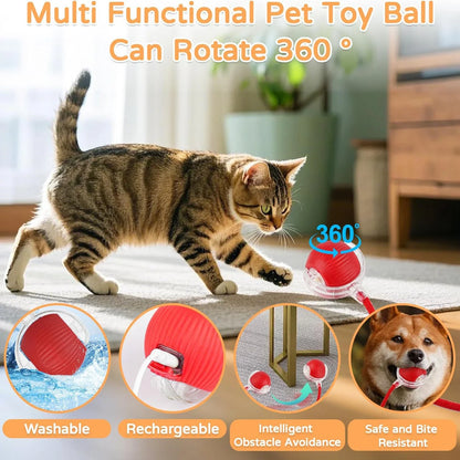 iLMH 1/2 PCS Cat Interactive Ball Toy Automatic Rolling Ball Faux Tail Rechargeable Smart Pet Electric Toy Pet Toy Imitate M…
