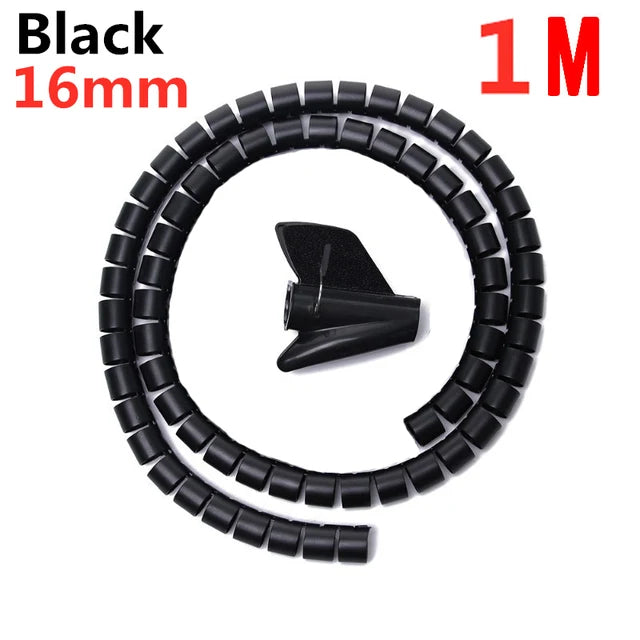 2M/1M Flexible Spiral Cable Wire Protector Cable Organizer Computer Cord Protective Tube Clip Organizer Management Tools 16/…
