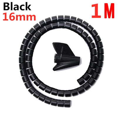 2M/1M Flexible Spiral Cable Wire Protector Cable Organizer Computer Cord Protective Tube Clip Organizer Management Tools 16/…