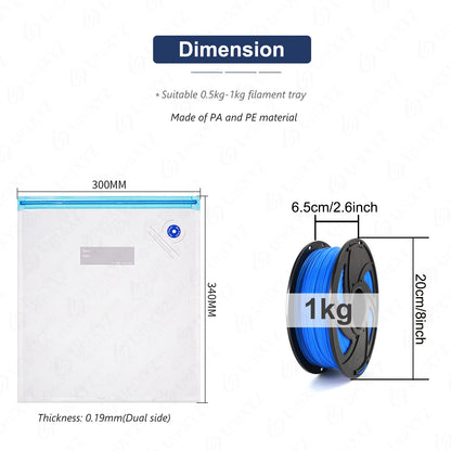 3D Printer Filament Storage Bag PLA ABS PETG Vacuum Bag Dryer Safekeep Humidity Resistant Sealing Bags Keep Filament Dry Sea…