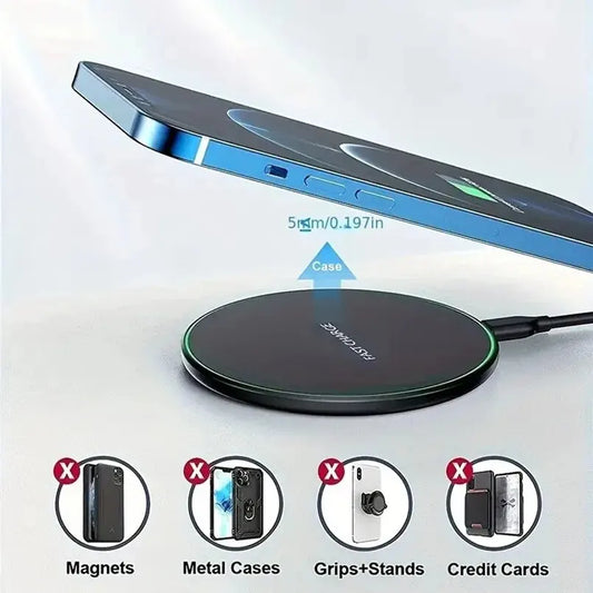 Wireless Charger For iPhone 17 15 14 13 12 X Pro Max Induction Fast Charging Pad Dock Station For Samsung S23 S22 Xiaomi Hua…