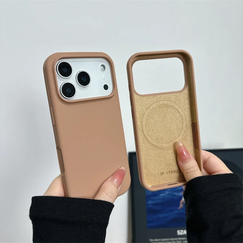 Magnetic Liquid Silicone Case for iPhone 17/17 Air/17 Pro/17 Pro Max For Magsafe Big Camera Hole Cover Shockproof Protective…