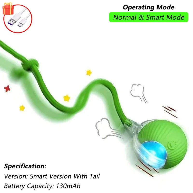 iLMH 1/2 PCS Cat Interactive Ball Toy Automatic Rolling Ball Faux Tail Rechargeable Smart Pet Electric Toy Pet Toy Imitate M…