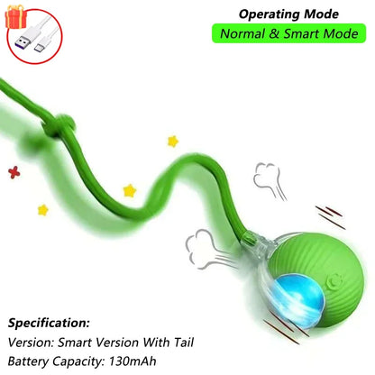 iLMH 1/2 PCS Cat Interactive Ball Toy Automatic Rolling Ball Faux Tail Rechargeable Smart Pet Electric Toy Pet Toy Imitate M…