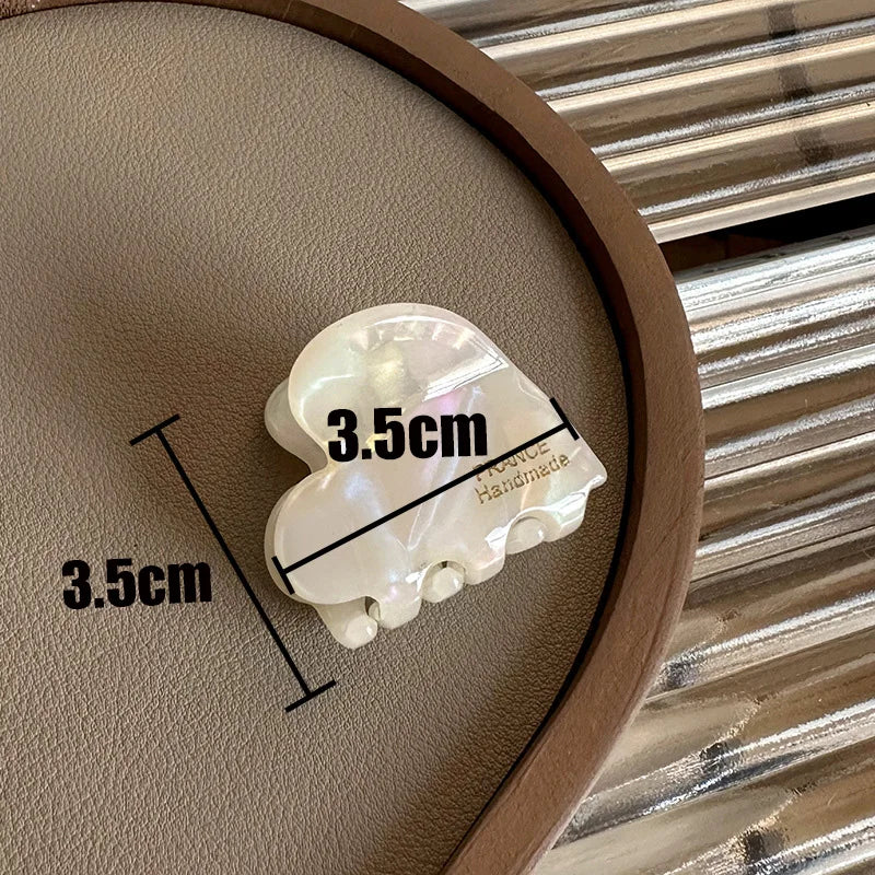 3.5cm Small Hairclaw Acetate Hair Crabs for Girls Cute Heart Shaped Hairclips Women Hair Accessories Hair Pins and Clips - i…