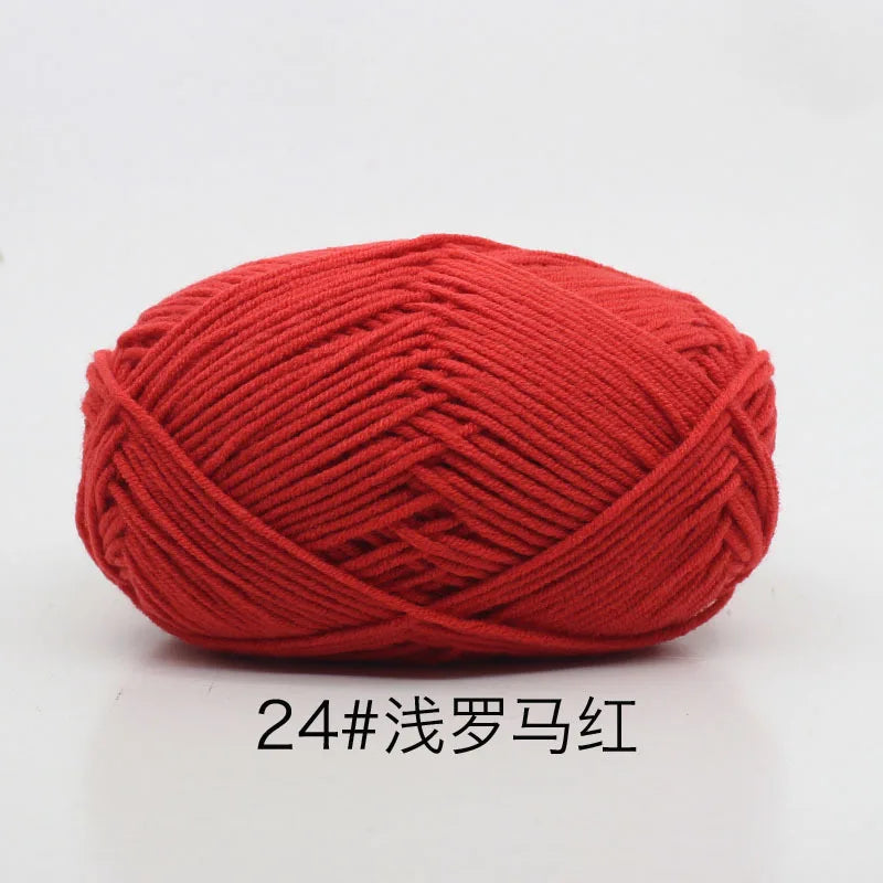 40-50g/Set 4ply Milk Cotton(80%) Knitting Yarn Needlework Dyed Lanas For Crochet Craft Sweater Hat Dolls At Low Price - imag…