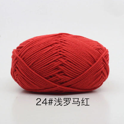 40-50g/Set 4ply Milk Cotton(80%) Knitting Yarn Needlework Dyed Lanas For Crochet Craft Sweater Hat Dolls At Low Price - imag…