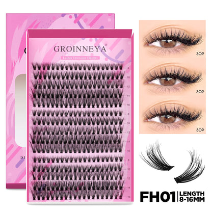 GROINNEYA DIY Lash Extension Kit Individual Lashes Cluster Mix Eyelashes Full Set Lashes Kit with Lash Bond and Seal At Home…