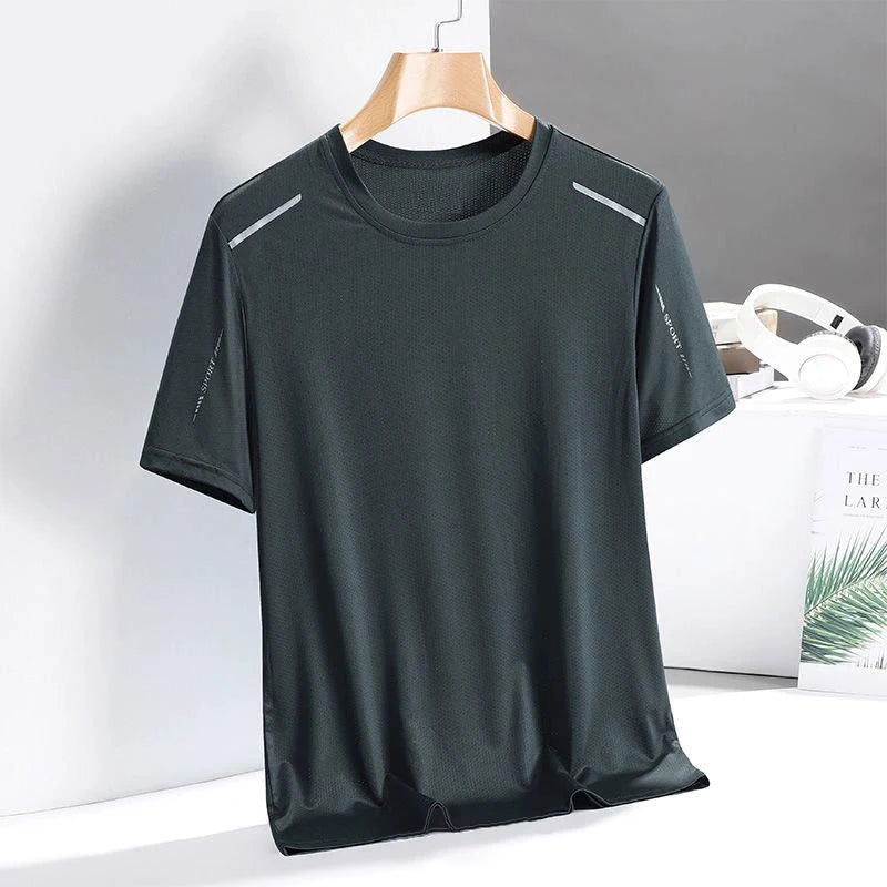 Ice Silk Running Shirts Men Loose Printing Short Sleeve Top Basketball Gym Sportswear For Male Fitness Workout Quick Dry Tee…