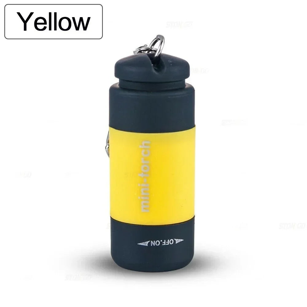 Pocket Keychain Flashlight Waterproof Outdoor Hiking Camping Mini FlashlightUSB Rechargeable LED Multifunctional Strong Ligh…