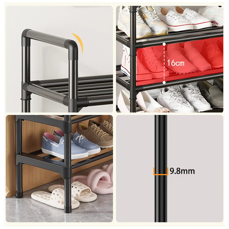 Multiple Layers Metal Shoe Rack, Large Capacity Shoe Organizer for Entryway, Closet, Garage, Shoe Shelf for Living Room - im…