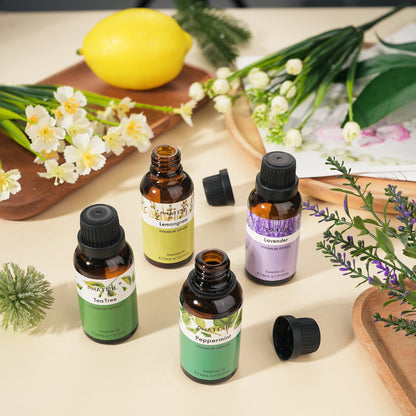 PHATOIL 1PCS Aromatherapy Essential Oil 30ml Lemon Eucalyptus Lavender Bergamot Jasmine Juniper Rose Vanilla Aroma Essential…