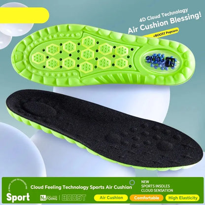 1Pair 4D Cloud Sport Insoles for Shoes PU Air Cushion Sole Soft Shock Absorption Deodorant Breathable Running Orthopedic Ins…