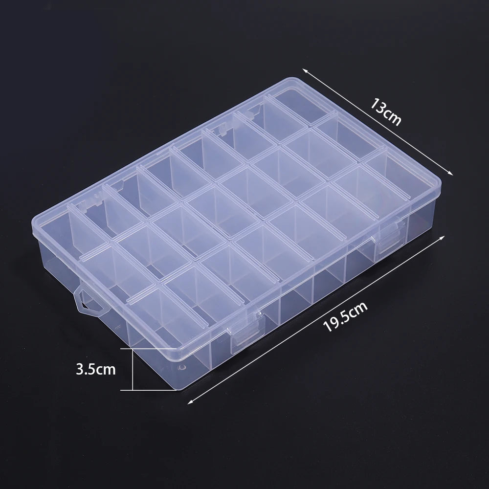 1 Pc Plastic Jewelry Box 5-28 Compartment Slot Organizer Storage Beads Container Adjustable Jewelry Storage Box Rectangle Ca…