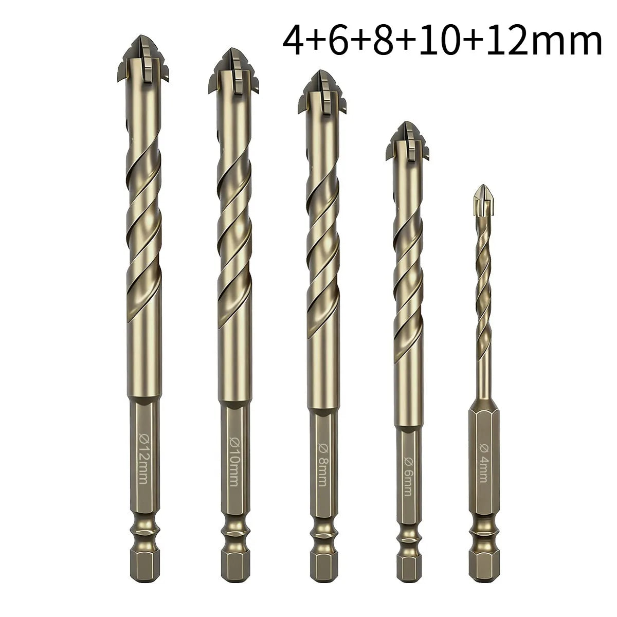 High-Four-Edged Serrated Eccentric Drill for Dry Drilling of Ceramic Tiles, Glass, Marble, Concrete, Stainless Steel Drill B…