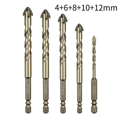 High-Four-Edged Serrated Eccentric Drill for Dry Drilling of Ceramic Tiles, Glass, Marble, Concrete, Stainless Steel Drill B…