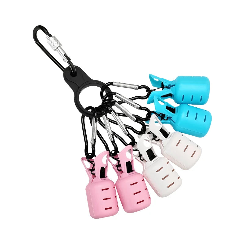 New Squid Jig Bait Protector Kit 6pcs Webfoot Octopus Egi Hooks Cover Cuttlefish Umbrella Lure Cap with Carabiner Fishing Ta…